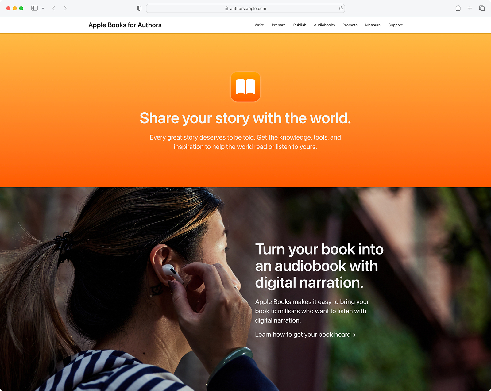 The Apple Books for Authors homepage.